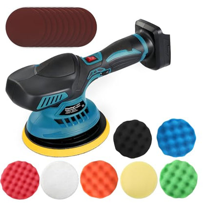 6" Cordless Car Polisher for Makita 18V,6-Speed Orbital Buffer