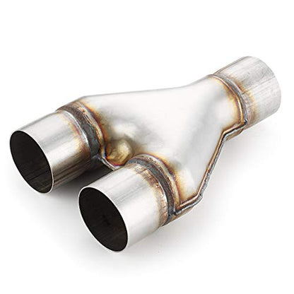 Exhaust Y Pipe 2.5" Inlet, A-KARCK Stainless Steel 2.5" Outlet 10" Long Y Pipe Withstands High Temperatures - color: Y Pipe, size: 2.5inch 10"Long