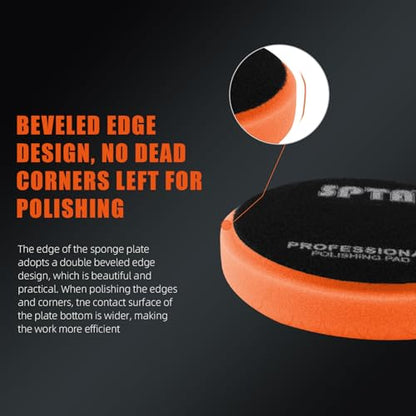 Buffing Polishing Pads, SPTA 5Pcs 5.5 Inch Face for 5 Inch 125mm Backing Plate Mix Cutting Force Buffing Pads Cutting Polishing Pad Kit for Car Buffer Polisher Compounding,Polishing, Waxing-SQPPS5MIX - size: 5.5 Inch