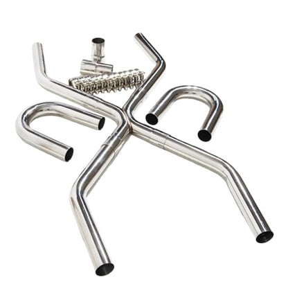 Universal 2.25" Exhaust X-Pipe Kit for Engine Swap, T304 Stainless Steel Mandrel Bent Tubing, Slip Fit Design, Compatible with 4.8L-6.2L Engines