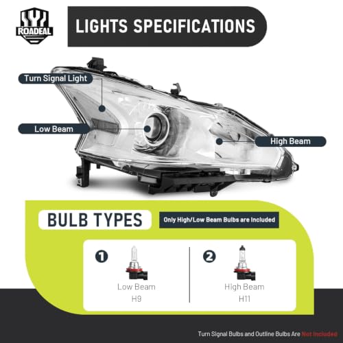 Headlights for 2013 2014 2015 Nissan Altima 4-Door - color: Chrome Housing - With H/L Beam Bulbs