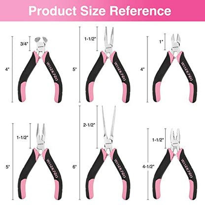 WORKPRO 6-Piece Mini Pliers Set - color: Pink