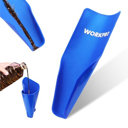 WORKPRO Flexible Silicone Oil Funnel for Automotive Use, Blue - color: Blue