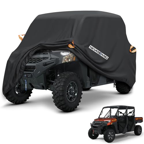 NEVERLAND UTV Cover Heavy Duty Ranger Cover Waterproof 4-6 Seater Side by Side Covers 4 Door All Weather Storage Reflective Strip Compatible with Polaris RZR XP Can Am Defender Maverick Yamaha SxS - size: XL: 165"Lx 67"Wx 76"H (Double Row Seats Plus）