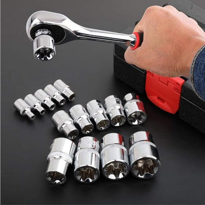 E4 - E24 Socket Set, Female Star Socket, Essential Automotive Tools for Maintaining Engines, Transmission Systems, and Suspension Systems, Suitable for GM, Tesla, and Others. - color: E Socket