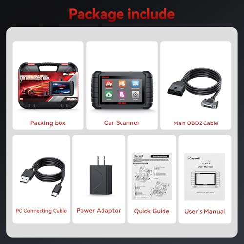 iCarsoft Bidirectional Scan Tool CR Max OBD2 Diagnostic Scanner for Most Vehicles Full System 50 Resets All Active Tests ECU Coding Battery Registration Lifetime Free Updates CAN FD Supported - size: 7'' Large