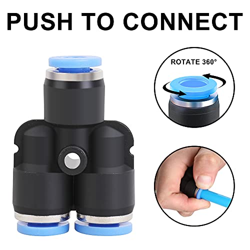 Hromee Air Line Tubing Kit, 5/32 Inch (3.97MM) OD x 32.8 Feet Polyurethane PU Tube and Push to Connect Fittings, 14 PCS Compressed Pipe and Accessories Kit - size: 5/32 inch