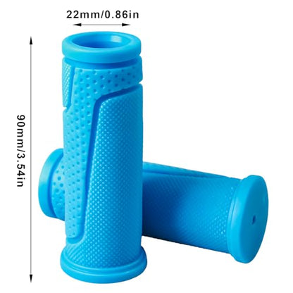 9-Color Kids Bike Handlebar Grips - Non-Slip TPR Bicycle Grips for Mini Bikes & Micro Scooters (22.2mm, 90mm) - color: Blue