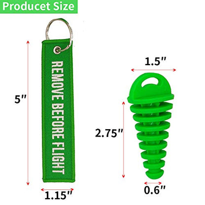 0.6"-1.5" Wash Plugs, Mufflers Exhaust Silencer Motorcycle Dirt Bike,Green - color: Green