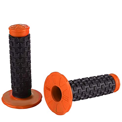 Motorcycle Grips 7/8" Dirt Bike Grip Pillow Top Grips Rubber Anti-Slip Universal Handlebar Racing Grip for Motocross ATV - color: Orange