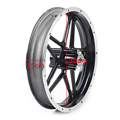 YIYIBYUS Rear and Front Wheels Set 2.50-10 Front+Rear Wheel Tire Rim Hub Assembly Aluminum Tire Rim Hub for 2 Stroke Dirt Bike 49cc 50cc Mini Pit Dirt Bike Black