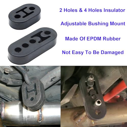 32PCS Car Exhaust Hanger 3/8"(10MM) Rod Rubber Exhaust Hangers Mount Kits - size: 32PCS Exhaust Hanger Rod With Rubber