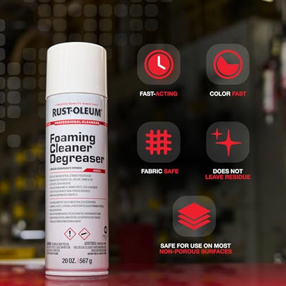 Rust-Oleum Professional Cleaners Foaming Cleaner Degreaser | 20oz Aerosol Can | Professional Strength - size: 20 Ounce (Pack of 1)