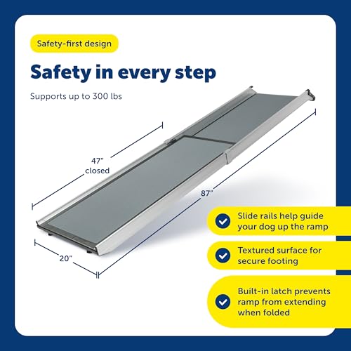 PetSafe Happy Ride Extra Long Telescoping Dog Ramp, Portable Pet Ramp for Cars, Trucks & SUVs with Adjustable Sizing - size: X-Large