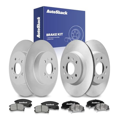 AutoShack Front & Rear Coated Rotors & Ceramic Pads for Chevy Impala 2010 - style: ArmorStop & Pad