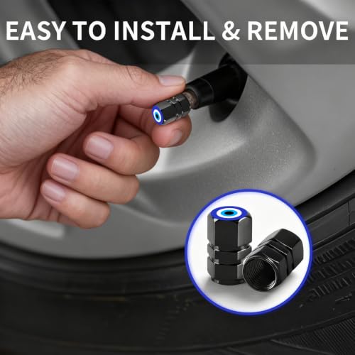 4Pack Kitty Cat Tire Valve Caps Aluminum Leak-Proof Valve Stem Covers - color: Cat