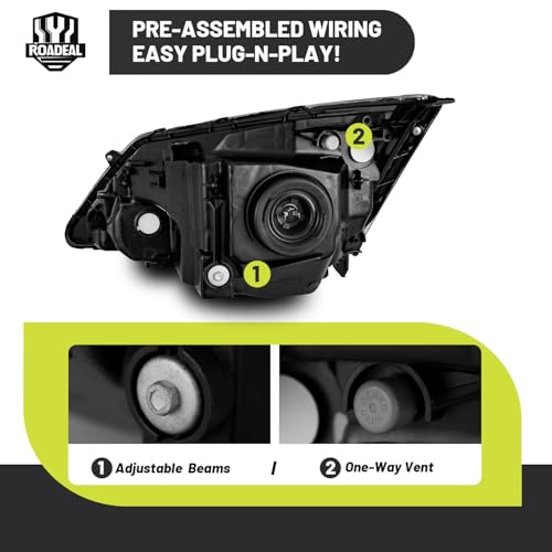 Headlights for 2007-2011 Honda CR-V EX, EX-L, LX, SE 4-Door