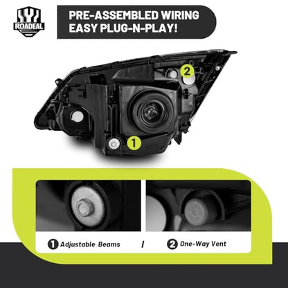 Headlights for 2007-2011 Honda CR-V EX, EX-L, LX, SE 4-Door
