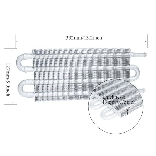 Transmission Oil Cooler Kit, Aluminium alloy Radiator with 5/16" Tube and Hose Mounting Kit(Silver) (4 Pass) - color: Silver, size: 4 Pass