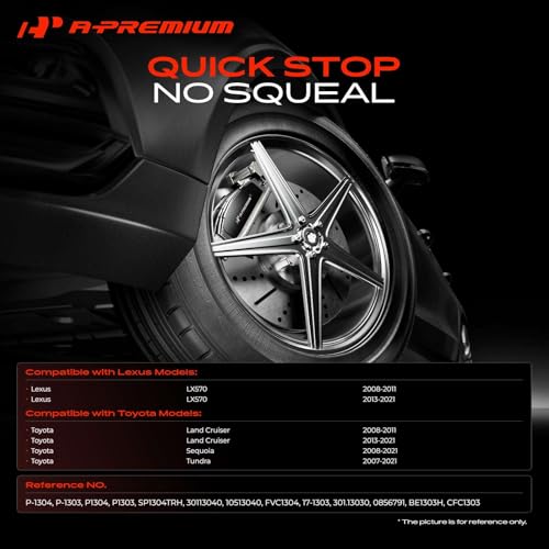 A-Premium Front and Rear Ceramic Brake Pads Compatible with Lexus & Toyota