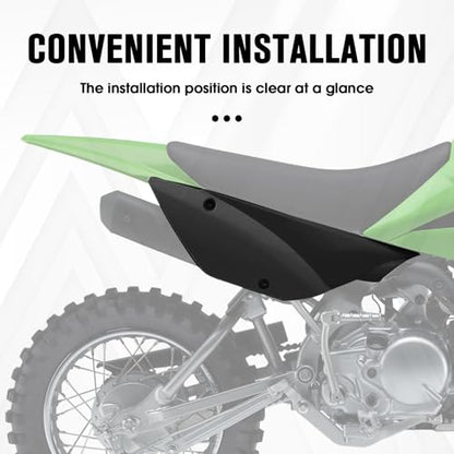 Dirt Bike Rear Side Cover Plastic for KLX 110/KLX 110L 2011-2025 Black - color: Black, size: Rear Side Cover