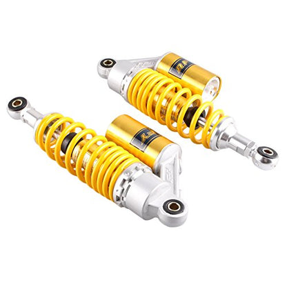 11" 280mm A Pair Rear Adjustable Air Shock Absorbers eye to eye 50-110cc Yellow - color: Yellow, size: 280MM