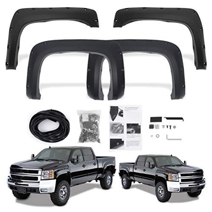 Pocket-Riveted Front & Rear Smooth Fender Flares 69" Short Bed