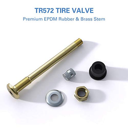 CKAuto TR572 Brass Commercial Truck Valve Stems 3 3/4" Eff. Length, 10 pcs (Pack of 2) - color: tr572