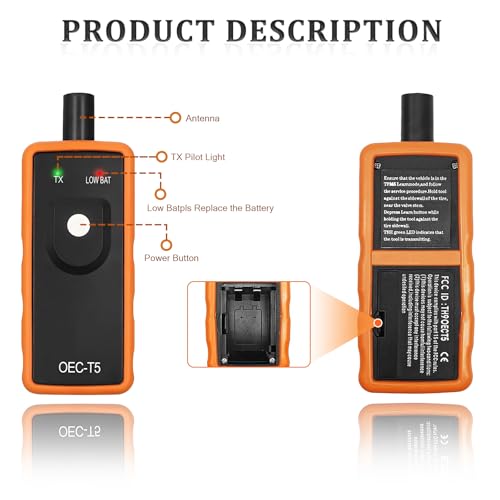 vvag Universal TPMS Relearn Tool,Auto Tire Pressure Monitor Sensor Activation Reset Tool, OEC-T5 for GM/Cadillac/Buick/Chevy Series Vehicles, Car Accessories