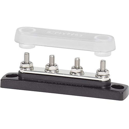 Blue Sea Systems 2315 100 Amp Mini BusBar with 4 studs and a cover - style: 100A - 4 Stud with Cover