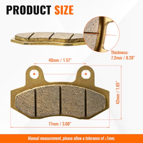 Minho Motorcycle Front Disc Brake Pads Compatible with Chinese Scooter Taotao 150 long style go kart Gy6 49cc 50cc 125cc 150cc 200cc 250cc ATV Dirt Bike Pit Bike Roketa TaoTao Baja Sun - style: 012