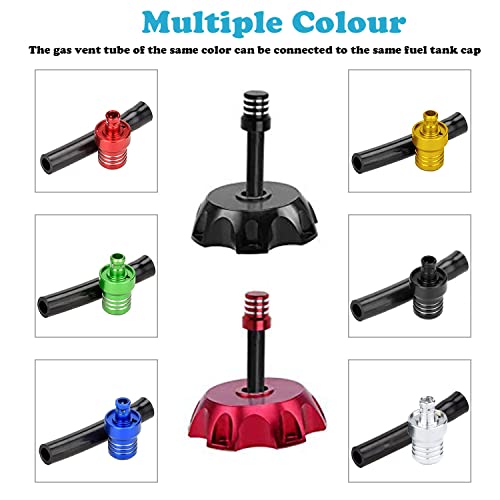 2PCS Gas Fuel Cap Gas Tank Breather Universal CNC Tank Valve Vent Tube with Chekc Ball Aluminum Breather for RM125 RM250 RMZ450 RMX450Z RM250Z RMX250 DR-Z400 DR-Z400E DR-Z400S Yellow - color: Yellow