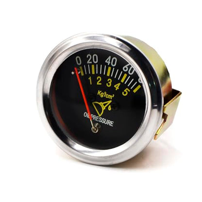 2" 52mm Universal 12V DC Mechanical Pointer Auto Car Oil Pressure Gauge 0-80 PSI Black Face Oil Press Meter