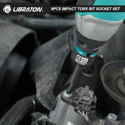 LIBRATON Impact Torx Bit Socket Set, 1/2" Drive, S2 Steel, T30-T80, 9PCS - style: 9PCS Torx