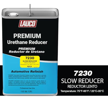 LAUCO Slow Urethane Grade Reducer (7230), 2 Gallons, 75°F - 95°F - For Automotive Paint and Industrial Paint Use - High Performance Automotive Grade 7230 - style: Slow - Two Gallons