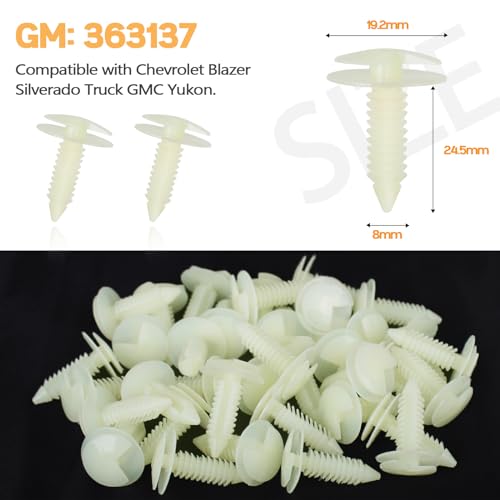 Xislet 120pcs GM Door Panel Clips Kit, Compatible with Chevy GMC Truck SUV