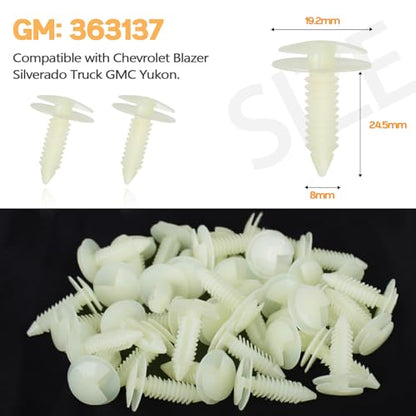Xislet 120pcs GM Door Panel Clips Kit, Compatible with Chevy GMC Truck SUV