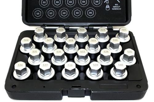 TEMO 20p Anti-Theft Wheel Lock Lug Nut Removal Key Socket B for VW Audi - size: Complete Set (20 Pieces)