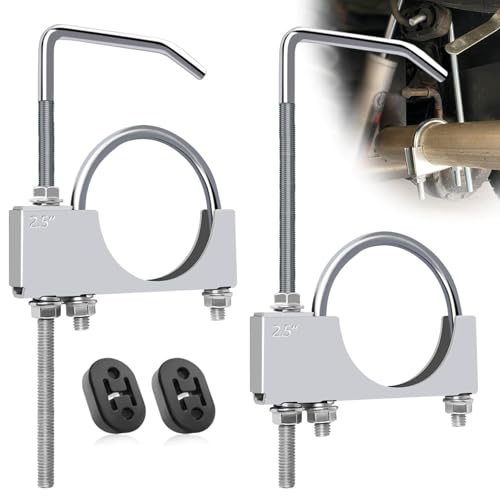 Universal 2.5" Exhaust Clamp with Hanger Rear Muffler,Exhaust Hanger Removal Pliers Universal Exhaust System Hanger for Car Truck Exhaust Pipe (2Pcs 2.5 Inch) - size: 2 Pieces 2.5 Inch