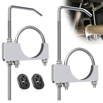 Universal 2.5" Exhaust Clamp with Hanger Rear Muffler,Exhaust Hanger Removal Pliers Universal Exhaust System Hanger for Car Truck Exhaust Pipe (2Pcs 2.5 Inch) - size: 2 Pieces 2.5 Inch