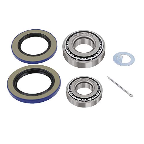 XiKe 5,200-6,000 lb Axles Bearings 25580 25520 & LM67048 LM67010, 1 Set - size: 25580/20 ＆ LM67048/10 + Seal ID 2.125'' ＆ 2.250'', style: Pack 1 Set