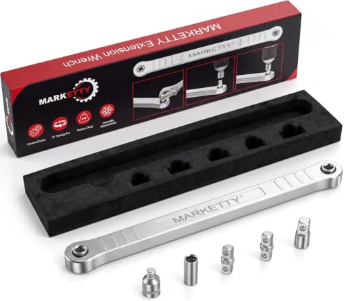 Offset Extension Wrench for Tight Spaces, Heavy Duty Wrench Extender Tool - color: Silvery