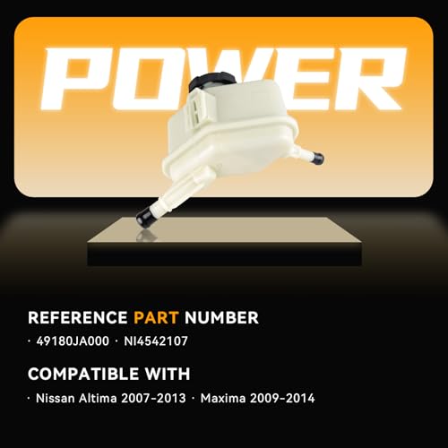 Power Steering Reservoir Tank with Cap for Nissan Models - size: 49180JA000