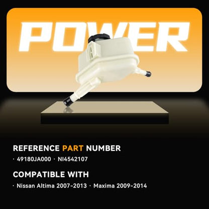 Power Steering Reservoir Tank with Cap for Nissan Models - size: 49180JA000