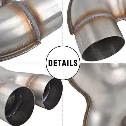 T409 Stainless Steel X Pipe 2.5'' Inch ID Dual to 2.5'' Inch ID Dual Stamped Exhaust Adapter Connector, Crossover X-Pipe,Overall Length: Approx. 12", Universal - size: 2.5" Dual to 2.5" Dual