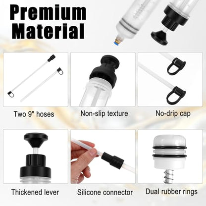 2pcs 500cc Oil Extractor Pump Automotive Fluid Extractor Pump Vacuum Pumps Oil Fluid extractors Pumps Brake Fuid Extractors and Oill Syringe Manual Suction Vacuum Fuel Car Transfer