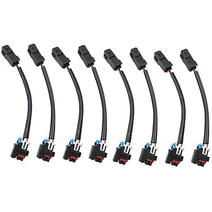 FainWan 8Pcs Injector PnP Adaptors Plugs Compatible with LQ4 LQ9 4.8 5.3 6.0 Injectors into LS1 LT1 EV1 Wiring Harness Connectors Plug and Play