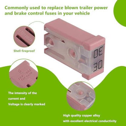 30A 32V Mini Slotted Automotive MCASE Shaped Cartridge Fuse Kit(Pack of 6pcs,30A) - style: 30A