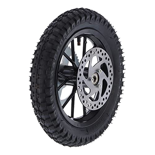 Acouto Pocket Bike Rear Wheel 12.5x2.75in for Coolster 2 Stroke Mini Dirt Bike QG50 Rear Back Wheel Tire Rim Disc Brake Assembly