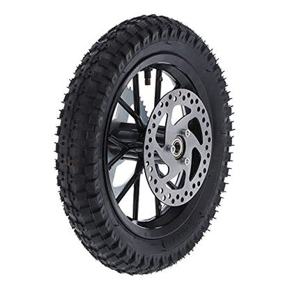 Acouto Pocket Bike Rear Wheel 12.5x2.75in for Coolster 2 Stroke Mini Dirt Bike QG50 Rear Back Wheel Tire Rim Disc Brake Assembly